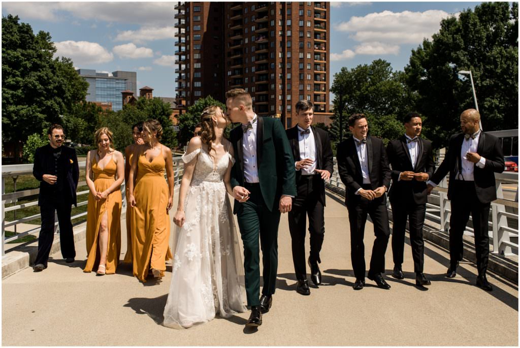 Adam Lowe photography, Columbus, Ohio, Wedding, Stylish, Love, Editorial, Central Ohio,The Kitchen, Strongwater, , bride and groom, wedding party, modern, Leveque Tower, Downtown, flowers, floral
